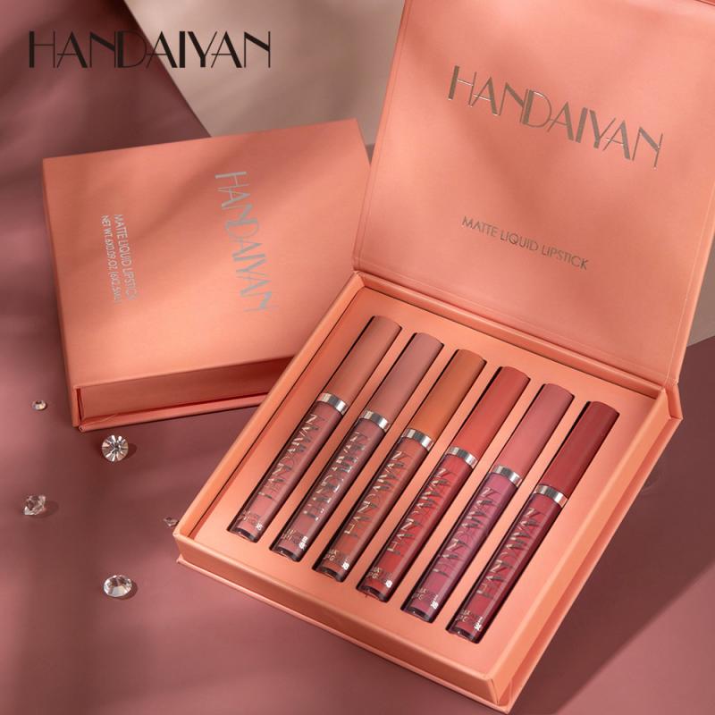 HANDAIYAN Liquid Matte Lipstick 6 Pcs Set Waterproof Shopping Spark