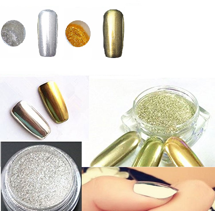 Mirror powder dust Silver Gold color Nail decorations - Shopping Spark