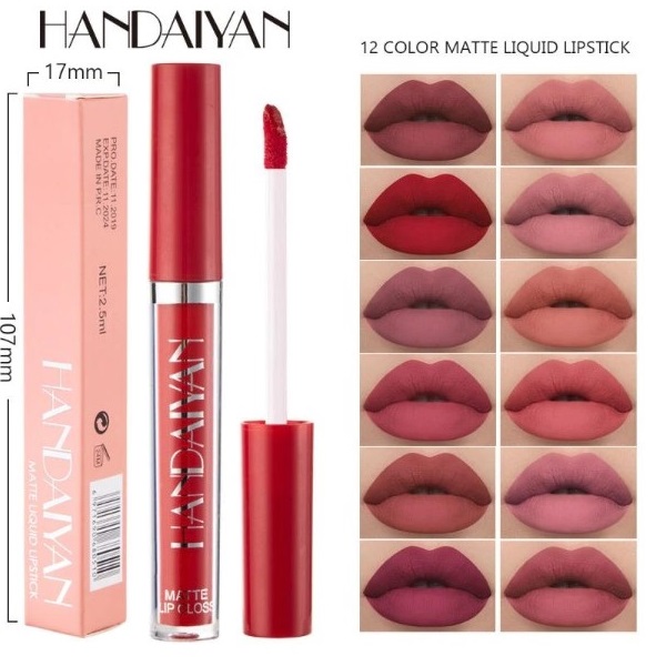 HANDAIYAN Liquid Matte Lipstick - Waterproof Super Shine Long Lasting